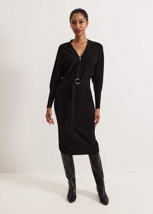 phase eight Dixie Batwing Zip Belted Dress