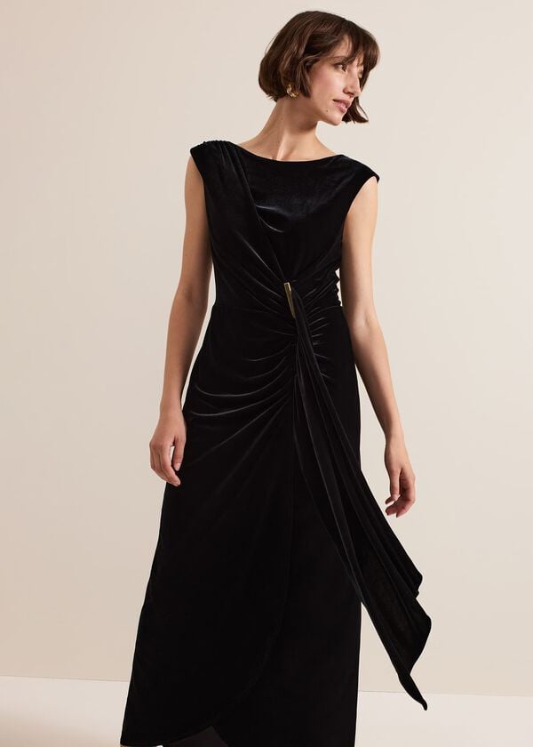 Phase Eight Donna Black Velvet Maxi Dress