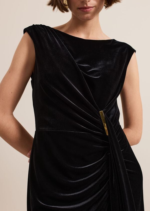 Phase Eight Donna Black Velvet Maxi Dress