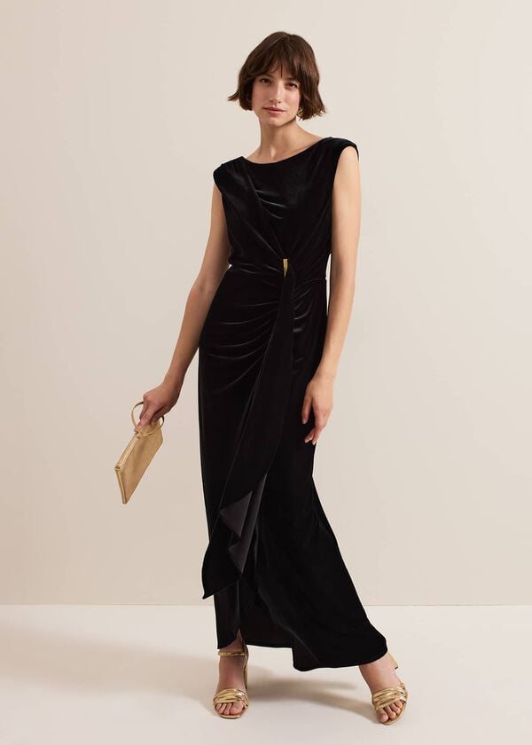 phase eight Donna Black Velvet Maxi Dress