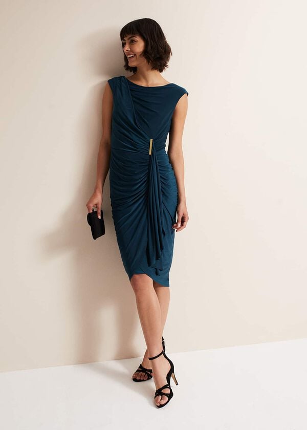 Phase Eight Donna Teal Bodycon Midi Dress