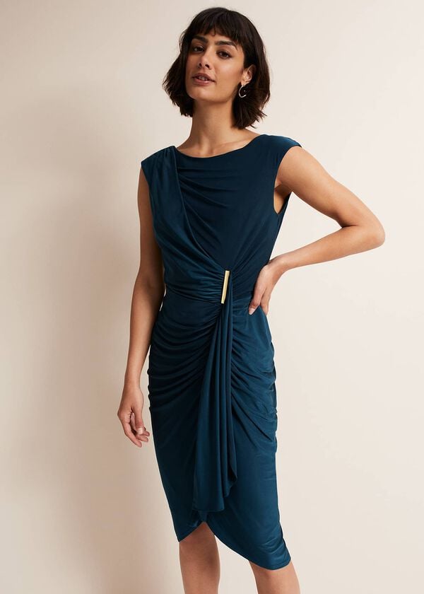 Phase Eight Donna Teal Bodycon Midi Dress