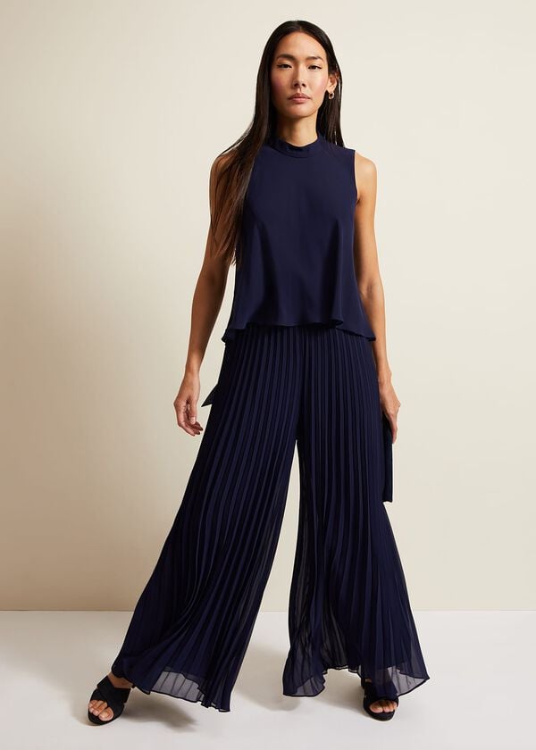 phase eight Eden Navy Pleated Jumpsuit