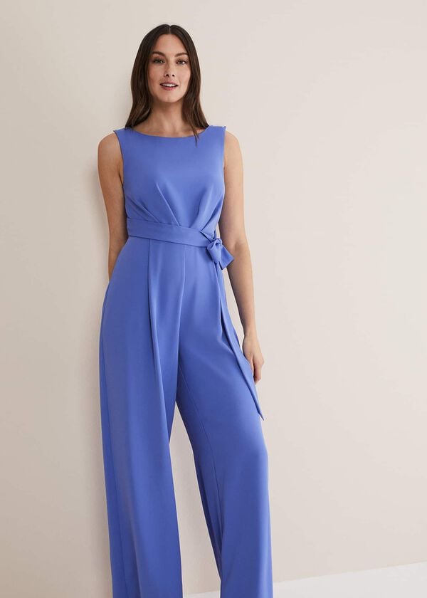 Phase Eight Elaina Blue Wide Leg Jumpsuit