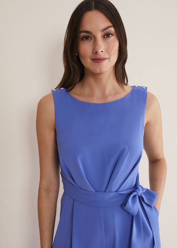 Phase Eight Elaina Blue Wide Leg Jumpsuit