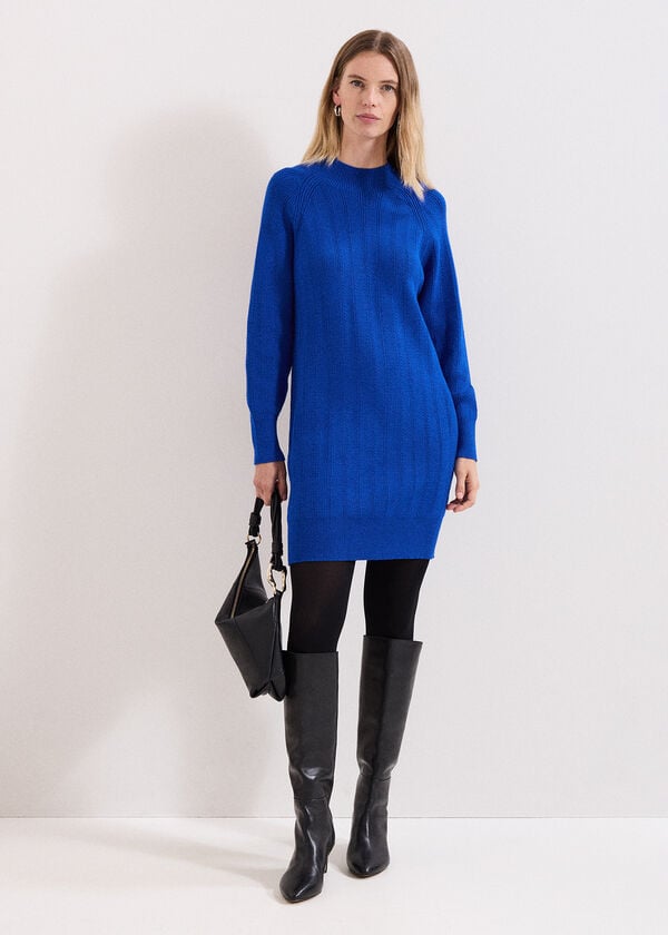 Phase Eight Eleana Blue Knit Dress