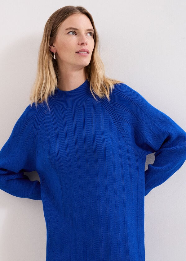 Phase Eight Eleana Blue Knit Dress