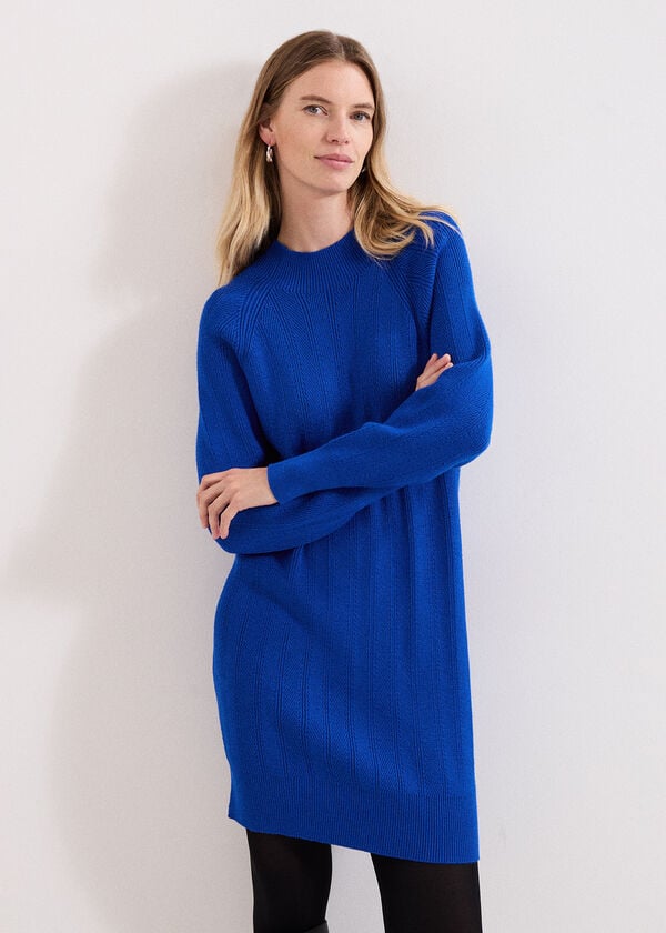 phase eight Eleana Blue Knit Dress