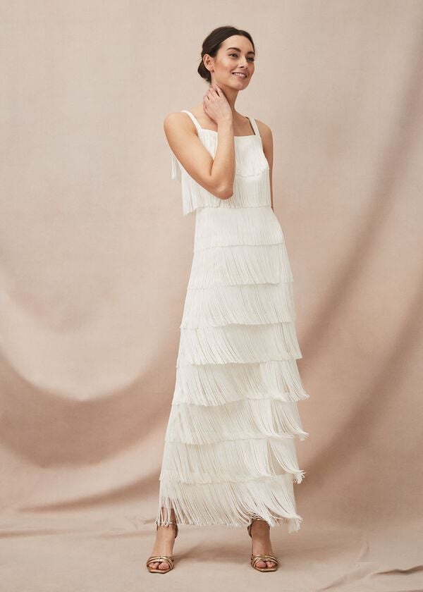phase eight Elecia Fringe Wedding Dress