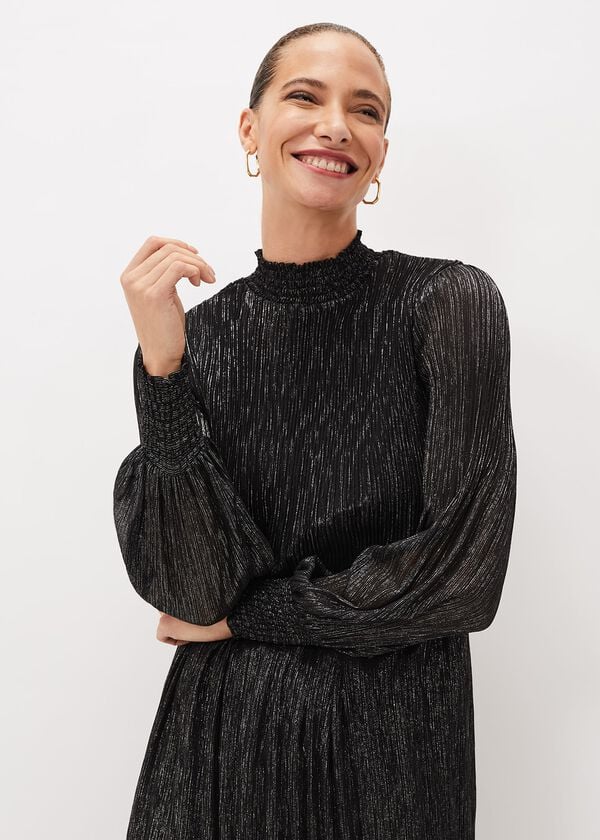 Phase Eight Elina Metallic Plisse Dress