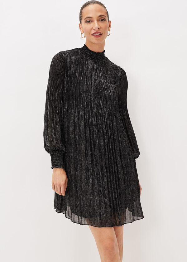 phase eight Elina Metallic Plisse Dress