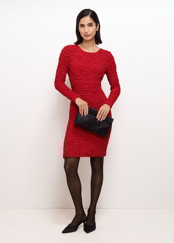 Phase Eight Eliza Red Textured Mini Dress