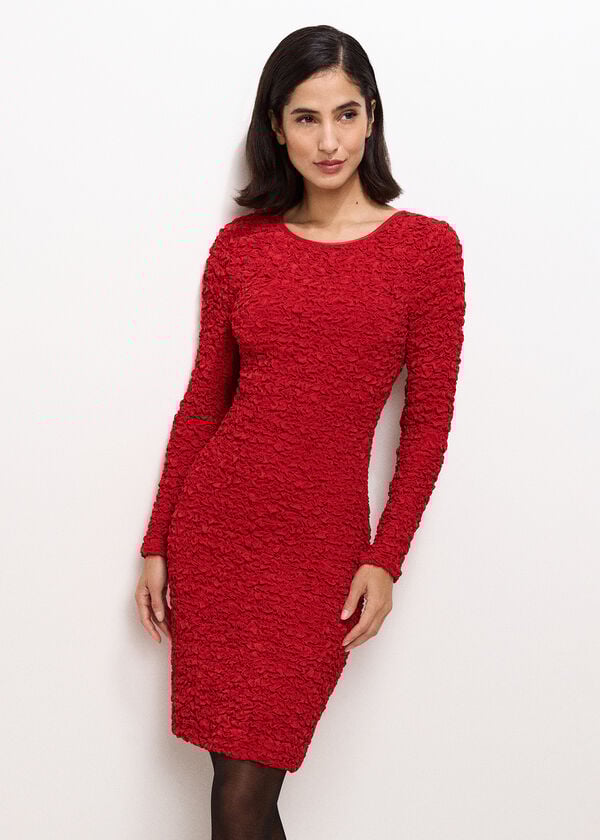 Phase Eight Eliza Red Textured Mini Dress