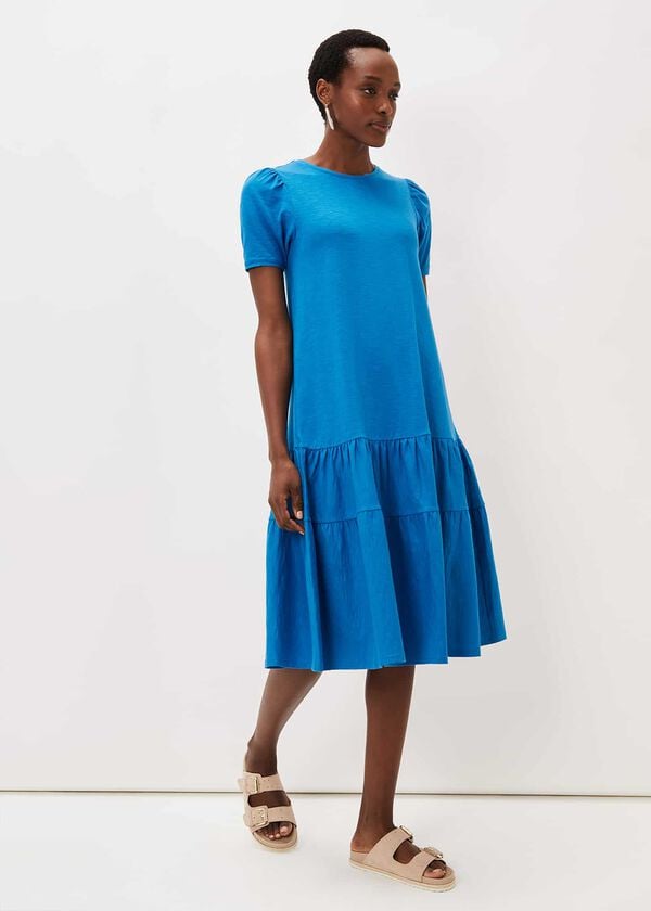 Phase Eight Elizabeth Tiered Round Neck Midi Dress