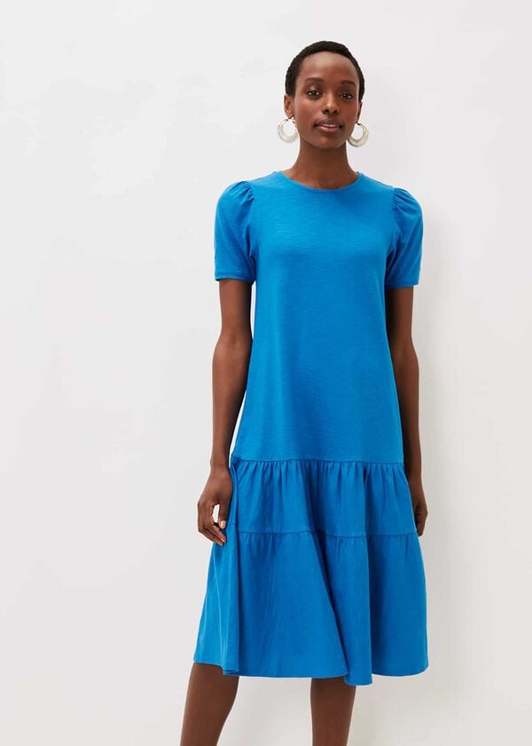 phase eight Elizabeth Tiered Round Neck Midi Dress