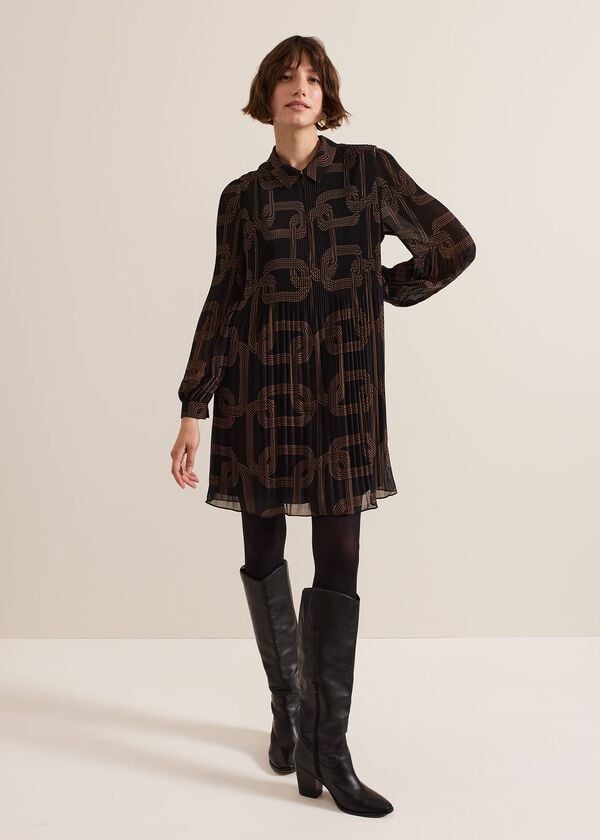 Phase Eight Ella Black Chain Swing Dress