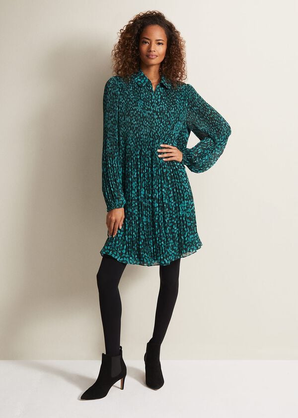 Phase Eight Ella Ditsy Pleated Mini Dress