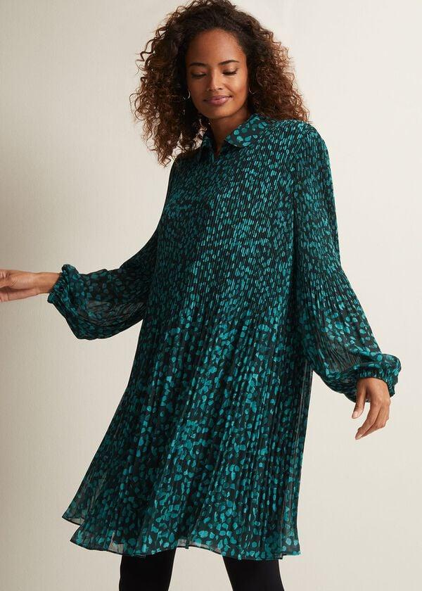 phase eight Ella Ditsy Pleated Mini Dress