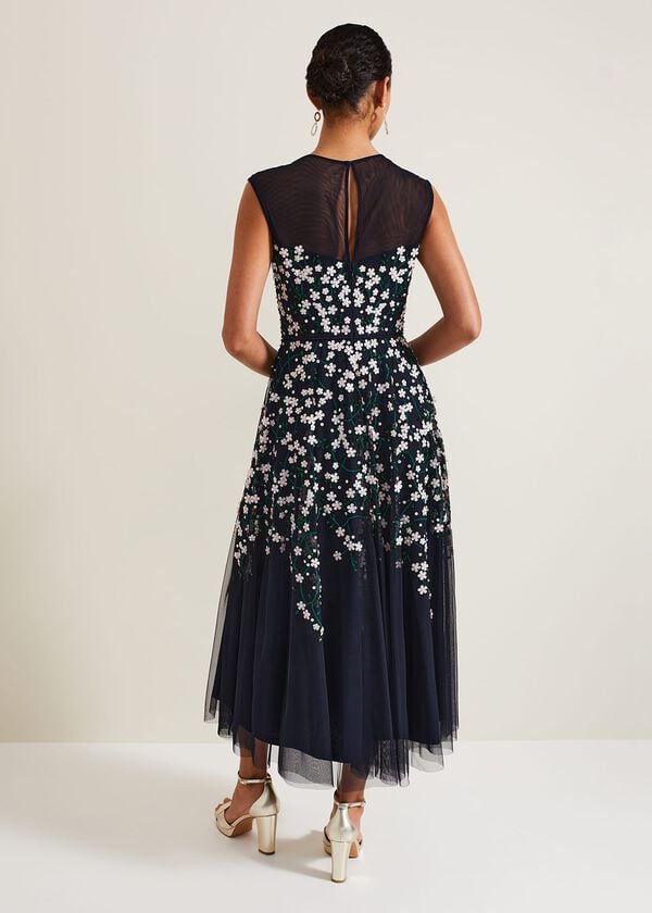 Phase Eight Ellen Blossom Beaded Midi Dress
