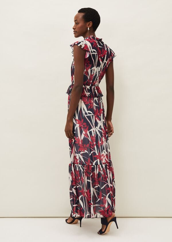 Phase Eight Ellen Palm Print Maxi Dress