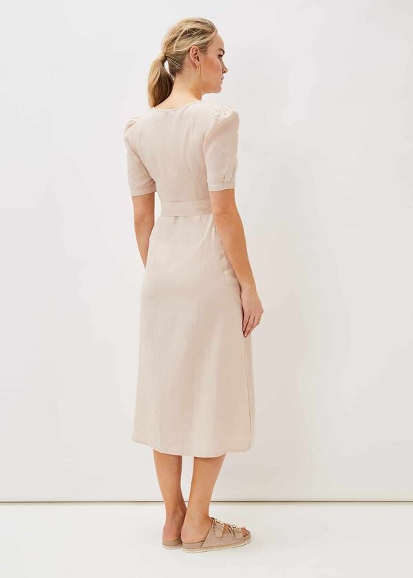 Phase Eight Elletta Square Neck Linen Dress
