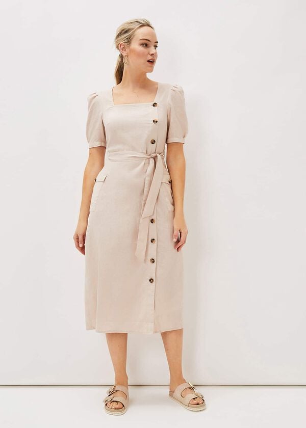 phase eight Elletta Square Neck Linen Dress