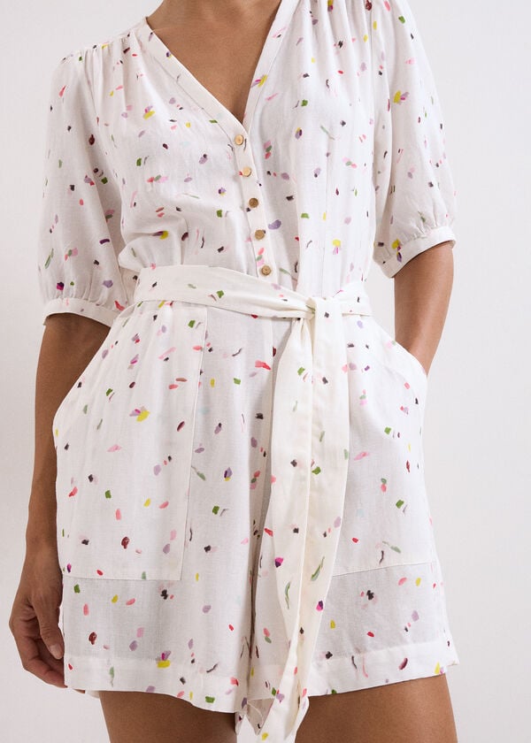 Phase Eight Ellys Multi Linen Confetti Playsuit