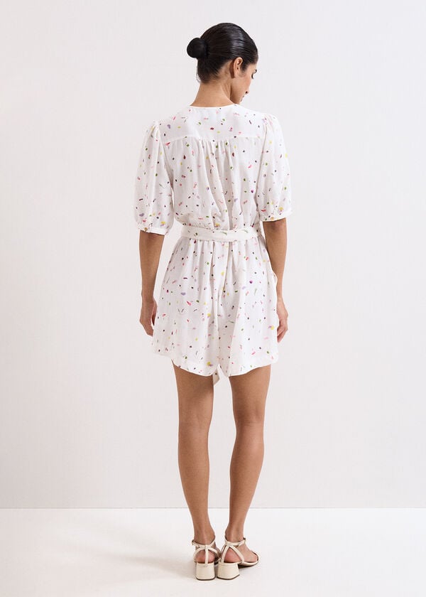 Phase Eight Ellys Multi Linen Confetti Playsuit