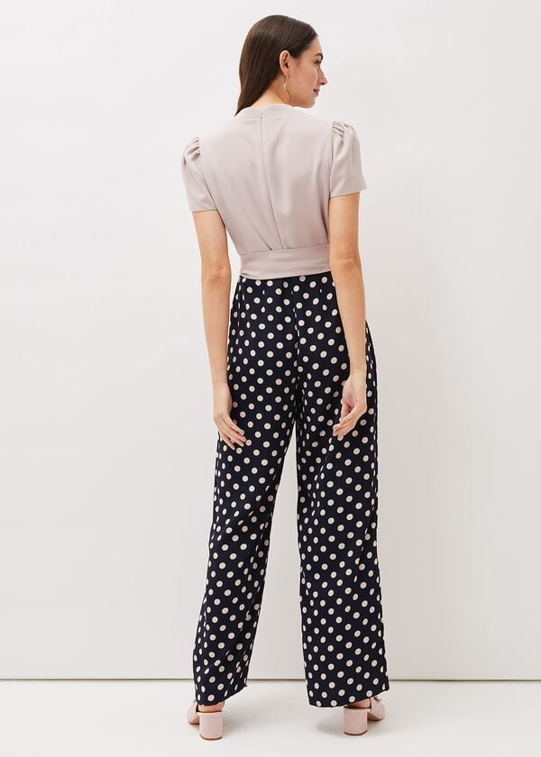 Phase Eight Eloise Spot Print Wide Leg Jumpsuit