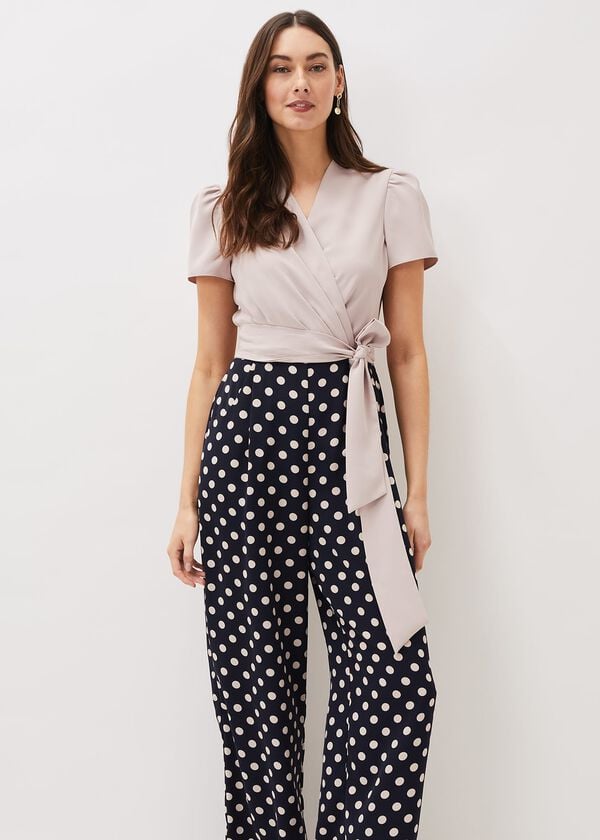 Phase Eight Eloise Spot Print Wide Leg Jumpsuit