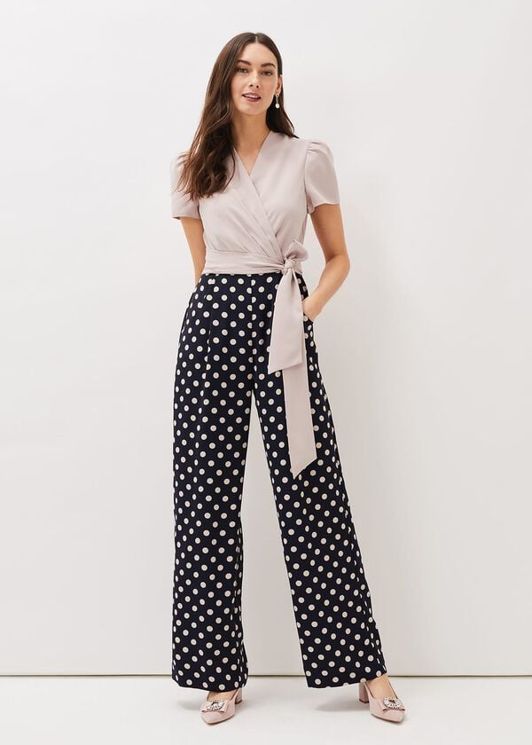 phase eight Eloise Spot Print Wide Leg Jumpsuit