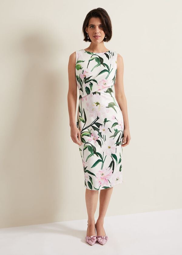 Phase Eight Elsa Floral Scuba Midi Dress