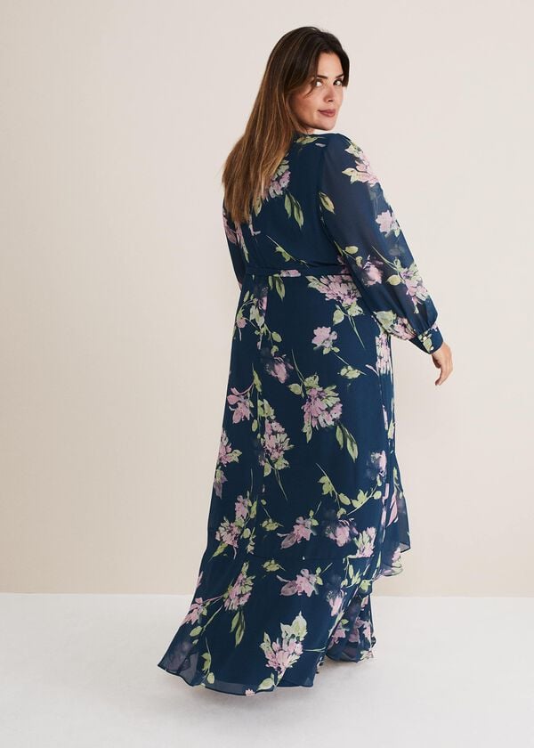 Phase Eight Elsa Printed Woven Frill Maxi Dress