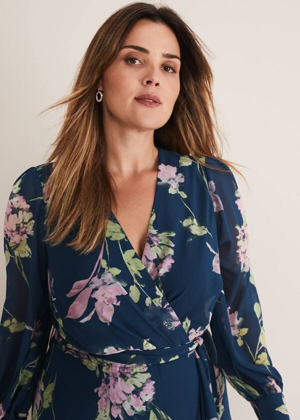 Phase Eight Elsa Printed Woven Frill Maxi Dress