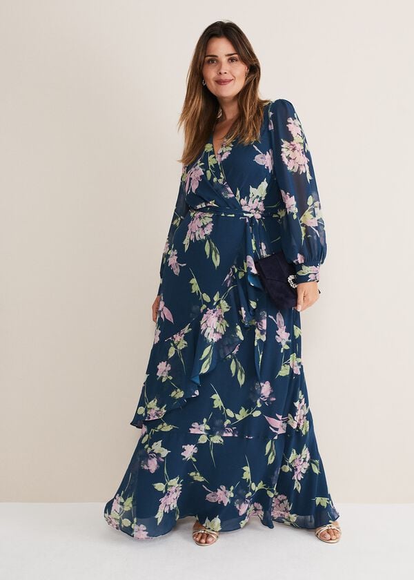 phase eight Elsa Printed Woven Frill Maxi Dress
