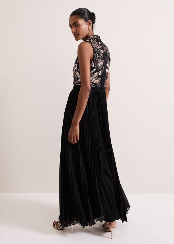 Phase Eight Emalise Sequin Pleat Maxi Dress