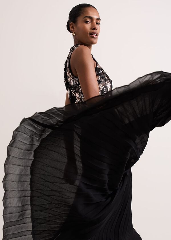 Phase Eight Emalise Sequin Pleat Maxi Dress