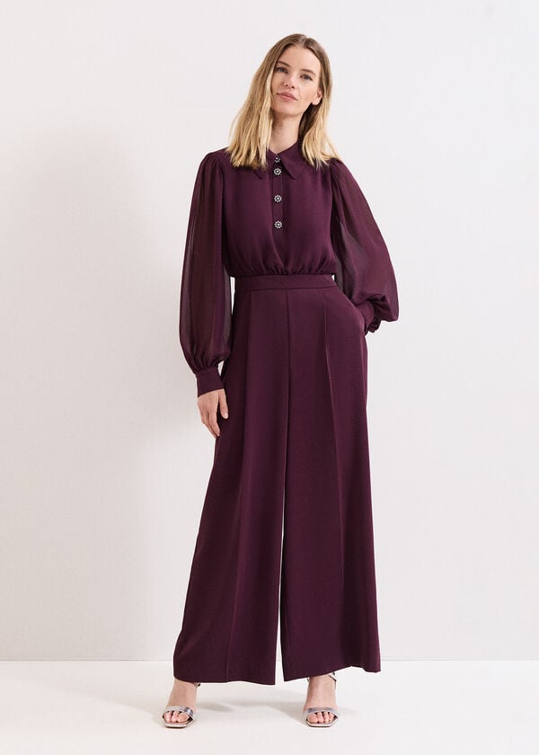 phase eight Emily Burgundy Jumpsuit