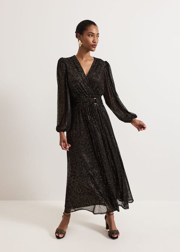 phase eight Emre Shimmer Burnout Midi Dress