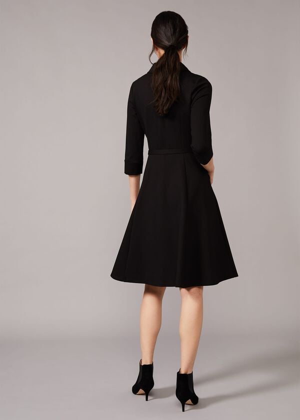 Phase Eight Enola Belted Ponte Shirt Dress