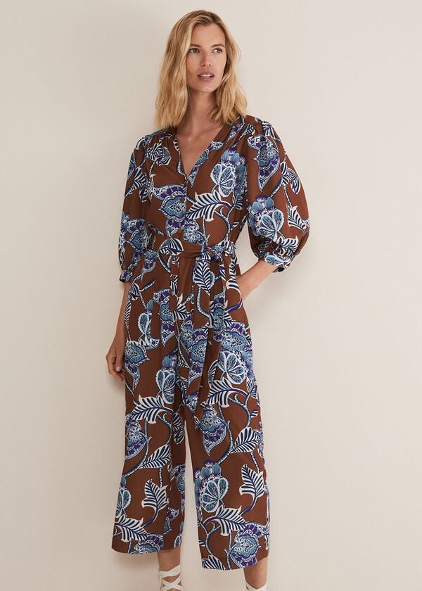 Phase Eight Erin Printed Cropped Leg Jumpsuit