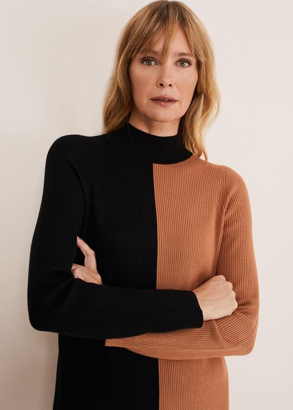 Phase Eight Eris Ribbed Colour Block Knit Tunic