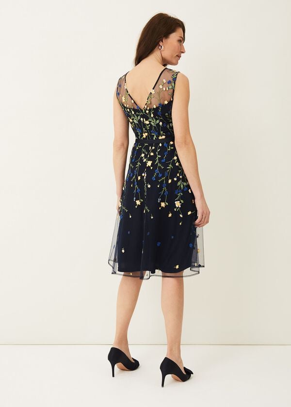 Phase Eight Esmeralda Embroidered Fit & Flare Dress