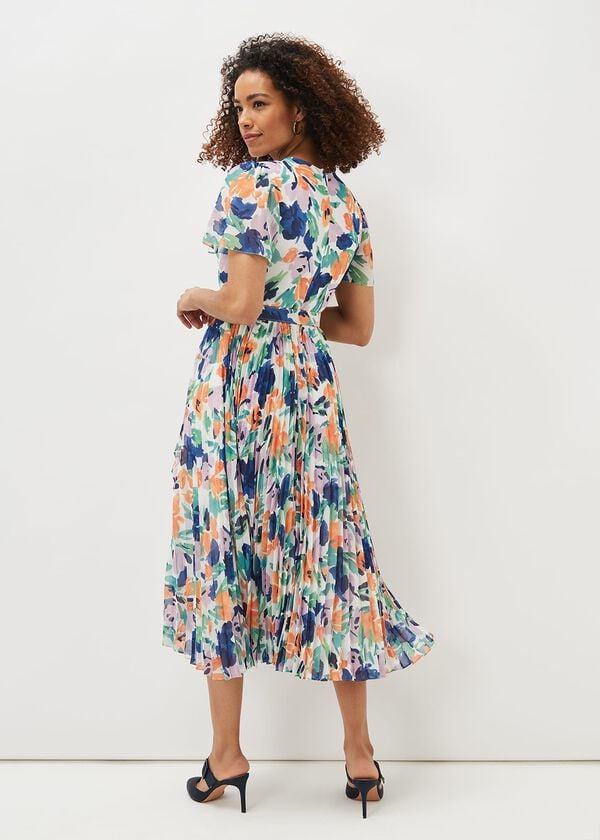 Phase Eight Essie Floral Pleated Midi Dress