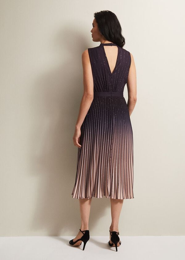 Phase Eight Estella Dark Purple Ombre Midaxi Dress