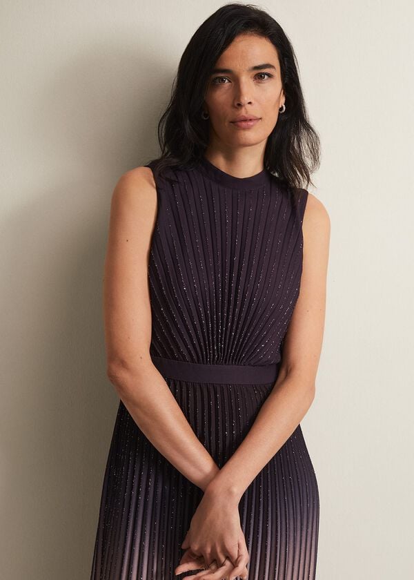 Phase Eight Estella Dark Purple Ombre Midaxi Dress