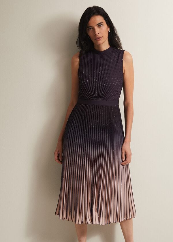 phase eight Estella Dark Purple Ombre Midaxi Dress
