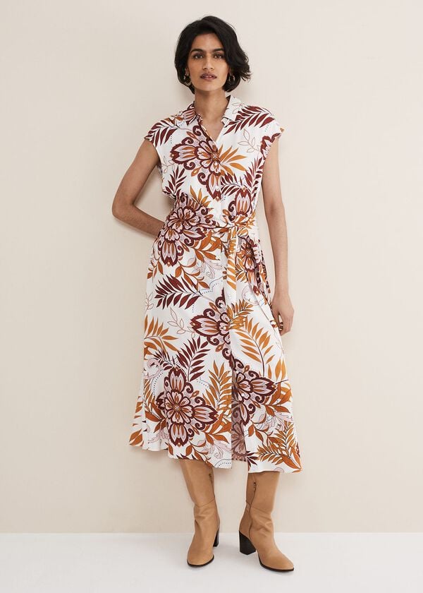 phase eight Estelle Paisley Tie Waist Dress