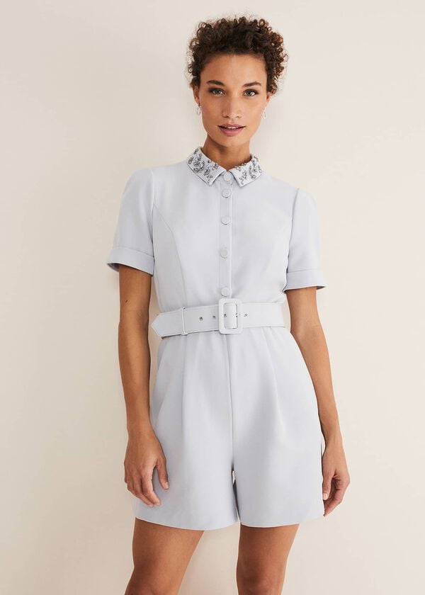 phase eight Etta Embelished Collar Playsuit