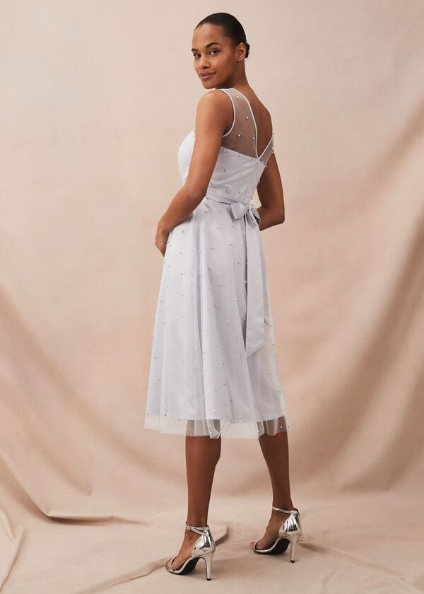 Phase Eight Evadine Pearl Embellished Tulle Dress